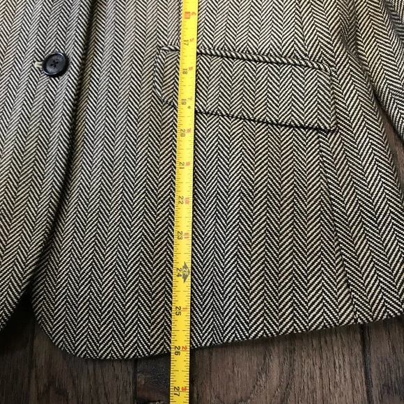 CHAPS Women’s Herringbone Blazer Black/Tan 8 - Picture 7 of 8